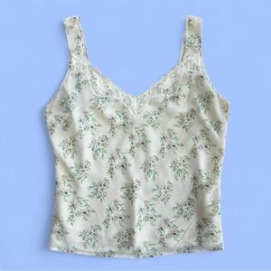 Plus Size Dreamy Floral Lace Trim Tank Top